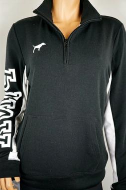 Victoria's Secret Pink Colore Nero Mezza Zip collo Alto Pull