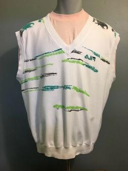 Vintage 80s 90s FILA Golf Tennis Maglione Felpa Scollo A V G