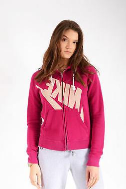 Vintage Donna Nike Felpa con Cerniera Rosa 