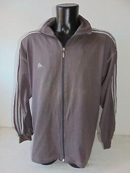 Vintage ADIDAS Felpa Zip Uomo D7 XL Grigio Cotone Leggero 90