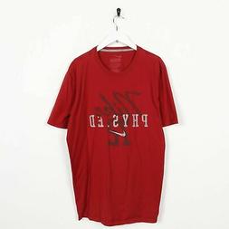 Vintage Nike Grande Logo Grafico T-Shirt Bordeaux Rosso, XL