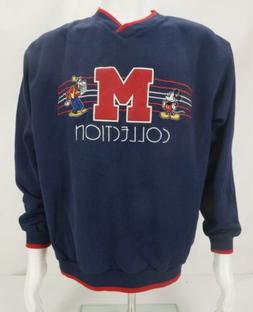 Vintage Mickey & Co. M Collezione Felpa Blu & Rosso Uomo Gra