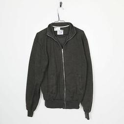 Vintage CHAMPION Piccolo Logo Felpa con Cerniera Grigio SMAL
