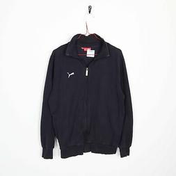 Vintage PUMA Piccolo Logo Felpa con Cerniera Maglione Blu Na