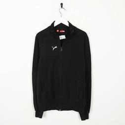 Vintage PUMA Piccolo Logo Felpa con Cerniera Maglione Nero S