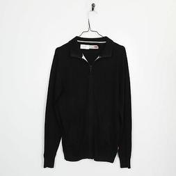 Vintage LEVIS Piccolo Logo Zip Maglia Felpa Nero SMALL S