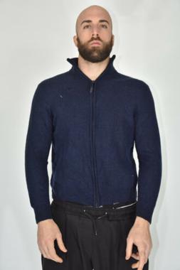 FILA Vintage Sweater With Zip Maglione Blu Con Zip In Lana W