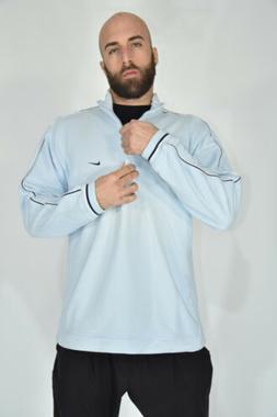 NIKE Vintage Sweatshirt With Zip Felpa Azzurra In Cotone Cot