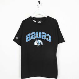 Vintage Champion USA Csusb Grande Logo T-Shirt Nero Medium M