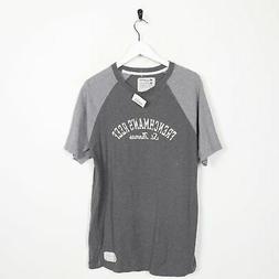 Vintage Champion USA Grande Logo T-Shirt Grigio Medio M