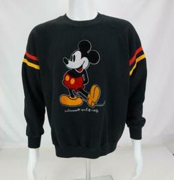 Vintage Walt Disney Mickey Mouse Stampa Felpa Made IN USA Ne