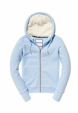 Superdry Zip Donna Applique Zipphood Cenere Blue