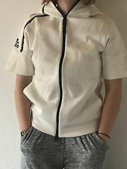 Adidas Zne Ss HD Felpa con Cappuccio Manica Corta Donna Beig